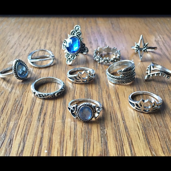 NEW 11pc Retro BoHo Finger Rings - Picture 8 of 9